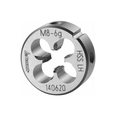 Garant M8X1.25 HSS Round Die, Left-Hand, Closed/Pre-Slit Form 140620 M8